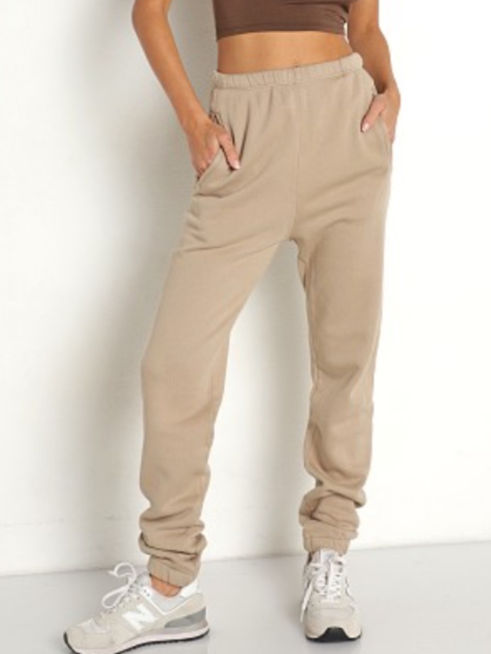 Joah Brown Empire Jogger Desert French Terry Sweatpants Women's SM Small Medium